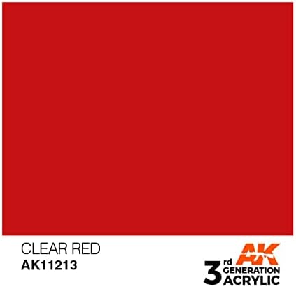 AK-Etkileşimli 3. Nesil Akrilik Şeffaf Kırmızı 17ml-Model Oluşturma Boyaları ve Araçları 11213