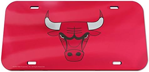 NBA Chicago Bulls Kristal Ayna Logosu Plaka, Takım Rengi, Bir Boyut