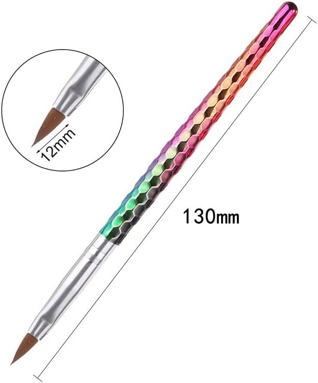 N / A Yeni Profesyonel Manikür Jel Fırça Kalem Renkli Kolu Akrilik Tırnak Sanat Boyama Çizim Fırça Yapı