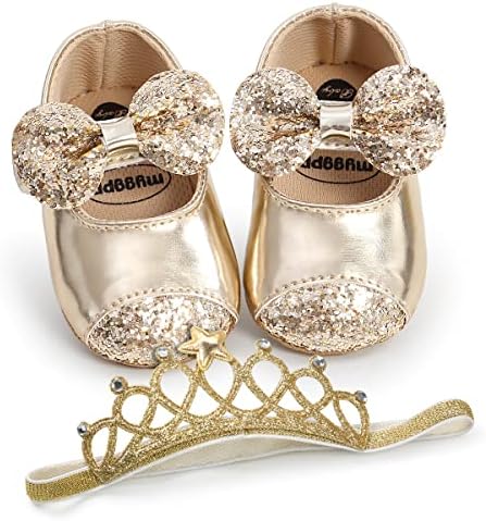 ohsofy Bebek Bebek Kız Mary Jane Flats Yumuşak Taban Kaymaz Yay Düğüm Prenses düğün elbisesi Ayakkabı Toddler Beşik Ayakkabı