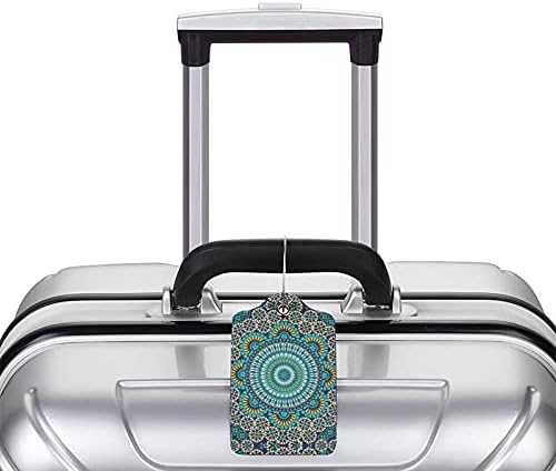 2 Set Bagaj Etiketi Bavullar için PU Deri Bagaj Etiketi Tam Geri Gizlilik Adı KİMLİK Kartı Eğlence Bagaj Etiketleri