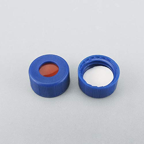 Adamas-Beyaz PTFE/Kırmızı Silikon Bölmeli Beta Mavi Vidalı Kapak, 9mm Çap