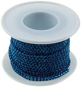 Semetall 10 Metre Kristal Rhinestone Yakın Zincir Trim 2mm Taklidi Fincan Zinciri Dikiş El Sanatları DIY Takı Dekorasyon(SS6. 5, Mavi)