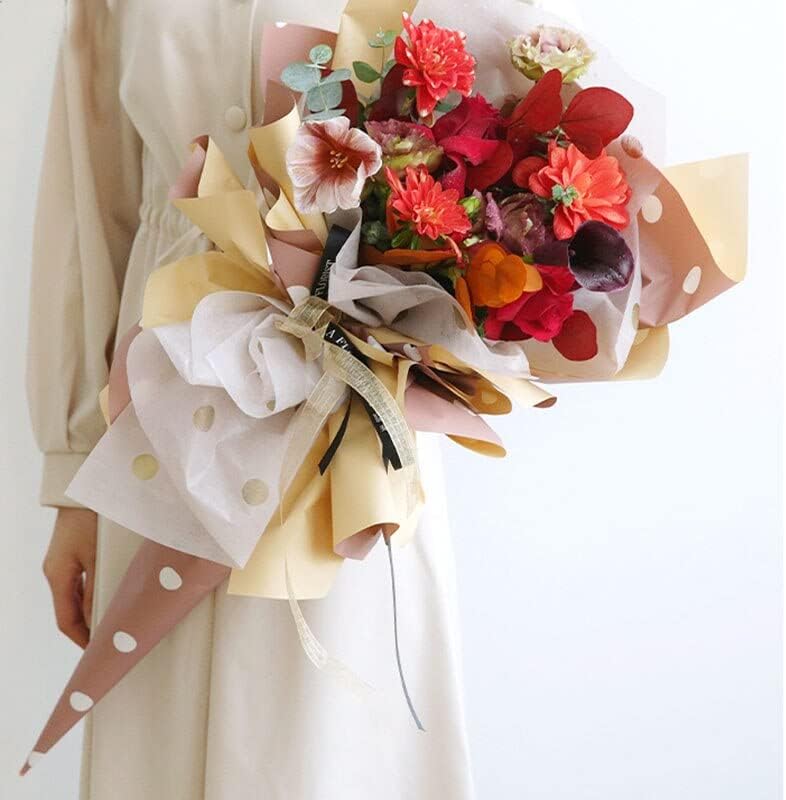 IMT-LLC 20 adet Çiçek Ambalaj Kağıdı Çiçek Buketi Ambalaj Baskılı Film Malzemesi DIY koleksiyon defteri kağıdı 60 * 60 cm-25752