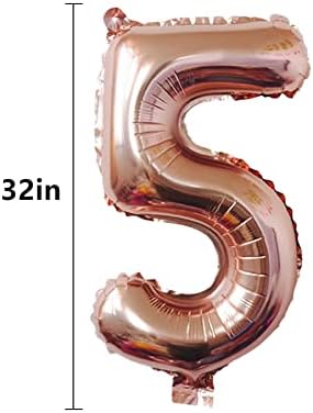 Sayı 45 Balonlar 32 inç Dijital Balon Alfabe 45 Doğum Günü Balonları Rakam 45 Helyum Balonları Doğum Günü Partisi Malzemeleri için