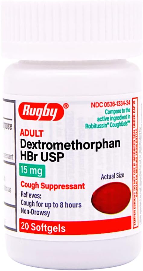 Rugby Uykusuz Öksürük Kesici Dekstrometorfan HBR USP 15 mg-20 Yumuşak Jel