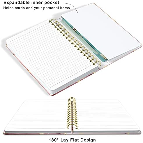 Huamxe 3 Paket Spiral Günlük Defteri, Mermer Ciltli, 6 x 8,4 inç, 160 Çizgili Sayfa Kalınlığında Kağıt, Günlük Yazma İş Ofisi Okul
