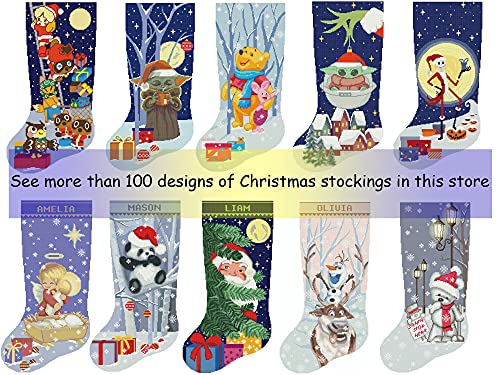 Çapraz Dikiş Desenleri Noel Çorapları PDF, Kişiselleştirilmiş, Modern Sayılan Kolay Tatil Çorapları, Sevimli Komik Geyik, Yeni Başlayanlar