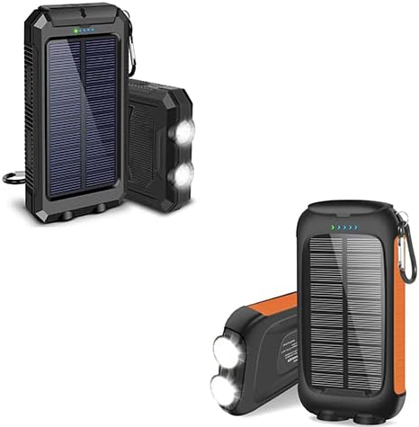 Güneş Enerjisi Bankası 2 Paket, Taşınabilir Şarj Cihazı 20000mAh Güneş Enerjisi Şarj Cihazı, 3 USB Bağlantı Noktalı USB-C Harici Yedek