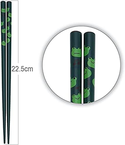Yeniden kullanılabilir Çubuklarını Japon Doğal Ahşap 5 Pairs Klasik Tarzı Hafif El Oyması Güvenli çubuklarını 8.8 İnç / 22.5 cm Hediye