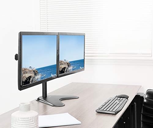 VİVO Çift 13 ila 30 inç LCD Monitör Masa Standı, Eğimli ve Dönebilen Tamamen Ayarlanabilir Bağımsız Montaj / Maksimum VESA 100x100,
