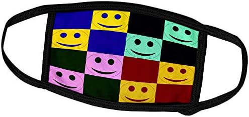 3dRose PS Kreasyonları-Renkli Mutlu Yüz Kolajı-Eğlenceli Sanat-Yüz Maskeleri (fm_56278_1)