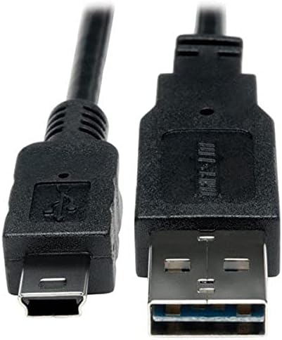 Tripp Lite Evrensel Geri Dönüşümlü USB 2.0 Yüksek Hızlı Dönüştürücü Adaptör Kablosu (Geri Dönüşümlü A ila 5Pin Mini-B M/M) 1-ft.(UR030-001),
