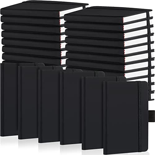 40 Parça Küçük Dizüstü Bilgisayarlar A6 Cep Dergileri 3. 5x5. 5 İnç Küçük deri not defteri Mini Çizgili Çizgili Dergi Elastik Bant