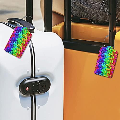 2 Paket Bagaj Etiketleri Seyahat için PU Deri Bagaj Etiketi Adı KİMLİK Etiketleri Gizlilik Kapaklı Bavullar için Kadın Erkek Çocuklar
