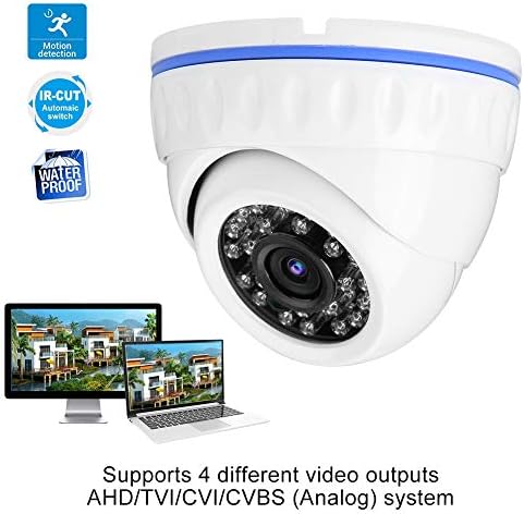 CCTV Dome Kamera, TVI / AHD / CVI / CVBS 4 in 1 güvenlik kamerası, Tak ve Çalıştır Metal Güvenlik Kamera Kapalı Açık(5MP)