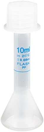 Aexit 10 ml Temizle ölçer Beyaz PP Plastik Ölçüm Volumetric Flask w vidalı kapak
