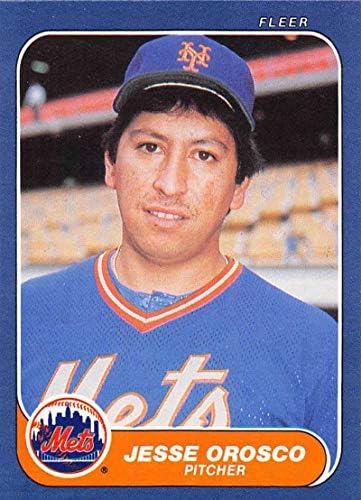 1986 Fleer Beyzbol 90 Jesse Orosco New York Mets Resmi MLB Ticaret Kartı