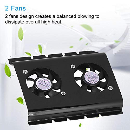 ASHATA HDD çift Fan soğutma soğutucu, 3.5 sabit disk sürücüsü Fan soğutma soğutucu altın sesi, hızlı ısı dağılımı ile HDD için sabit