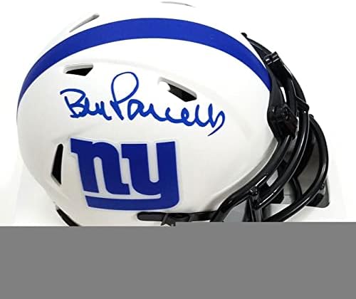 Bill Parcells İmzalı New York Giants Ay Tutulması Mini Kask Beckett'in Tanık Olduğu İmzalı NFL Mini Kaskları