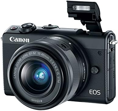 Canon EOS M100 Aynasız Fotoğraf Makinesi w / 15-45mm Lens ve 55-200mm Lens-Wi-Fi, Bluetooth ve NFC etkin (Siyah)