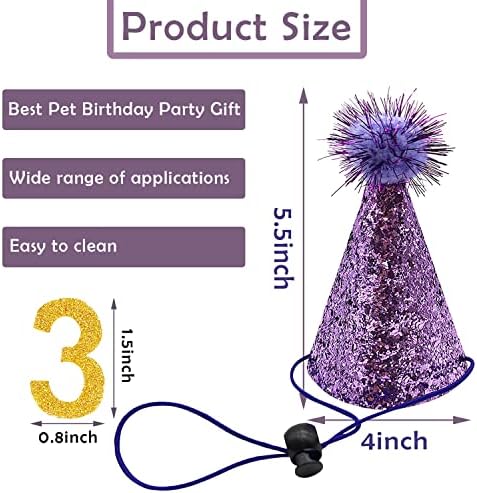 PET SHOW 5 adet/paket Küçük Köpek Şapka Seti Pet Doğum Günü Şapkaları Erkek Kız Tatil Partisi Giyim Aksesuarları için 0-9 Sayı ve Orta