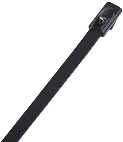 6 Yüce Siyah Polyester Kaplı 316 Paslanmaz Çelik Kablo Bağları, 150 lb, (100 Adet)