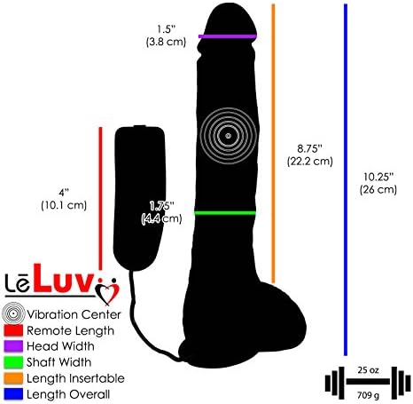 LeLuv Vibratör 10 İnç Gerçekçi Damarlı Penis Vantuz ile Kalın Uzun Mor