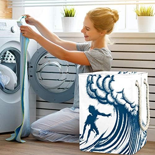 Inhomer Sörfçü Sürme Büyük Dalga Çizilmiş 300D Oxford PVC Su Geçirmez Giysiler Sepet Büyük çamaşır sepeti Battaniye Giyim Oyuncaklar