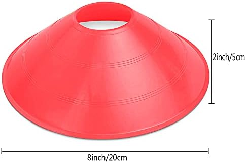 Springen Çeviklik Eğitimi Spor Koni 20 Paket - Futbol Konileri Disk Koni Setleri-Düşük Profilli Alan İşaretleyicileri (Kırmızı + Sarı)