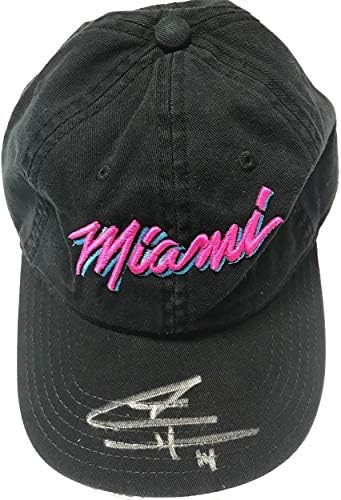 Tyler Herro İmzalı Miami Heat Vice Logo Şapkası (JSA) - İmzalı NBA Şapkaları