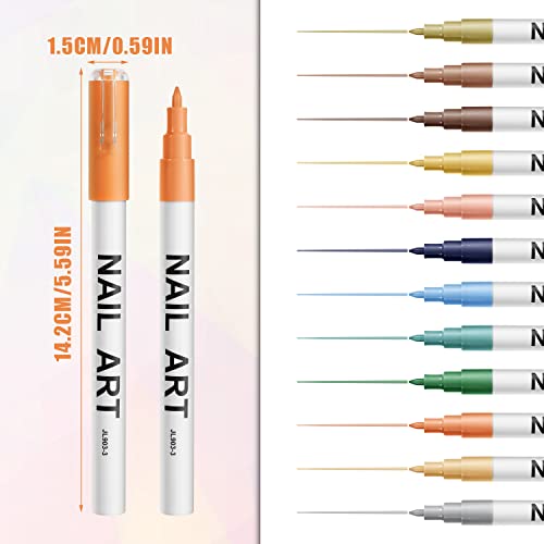 12 adet 3D Tırnak Sanat Kalem Seti, tırnak Grafiti cetvel kalemi Oje Kalemler Güzel İpucu Manikür Araçları Boyama Çivi DIY Tırnak Sanat