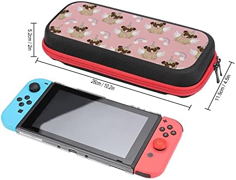 Unicorn Pug Anahtarı Taşıma çantası Koruyucu Kapak Sert Kabuk Seyahat Kılıfı Nintendo Anahtarı ile Uyumlu