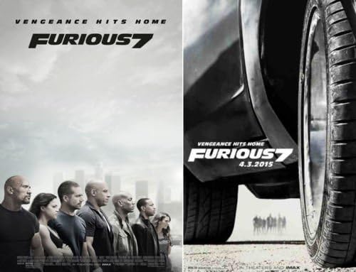 ÖFKELİ 7-11 X 17 D/S Orijinal Promo Film Afiş 2015 Paul Walker Kaya Hızlı