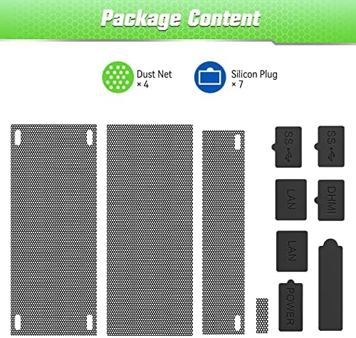 Xbox Serisi S için Toz Tapaları Kapağı, Xbox Serisi S için Wiilkac Toz Filtre Kiti, 7 Silikon Toz Tapası ve 4 PVC Kafes, Xbox Serisi