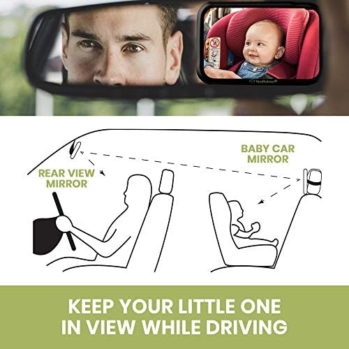 KeaBabies Bebek Araba Aynası ve Araba Koltuğu Gölgelik Örtüsü Paketi-Güvenlik Bebek Araba Koltuğu Aynası (Şık Siyah) - Hepsi Bir Arada