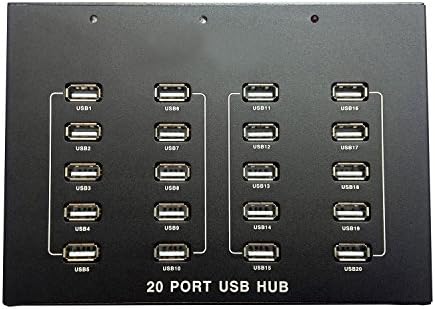 SINNRY 20 Port Çift USB 2.0 Endüstriyel Sınıf HUB Güç Adaptörü, 2 USB Kablosu, Destek Penceresi / MACOS 9.0