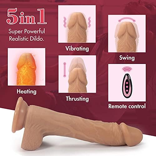 Kadınlar için gerçekçi elektrikli titreşimli yapay penis seks oyuncak, ısıtma ile 8.6 inç sokmak vibratör ve G noktası Anal stimülasyon