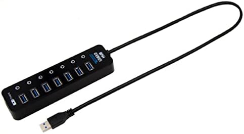 SOLUSTRE USB Hub 7 a Yüksek Veri 7 Port Veri Kompakt Veri Yüksek Sayı 2a Siyah Veri Taşınabilir Veri USB