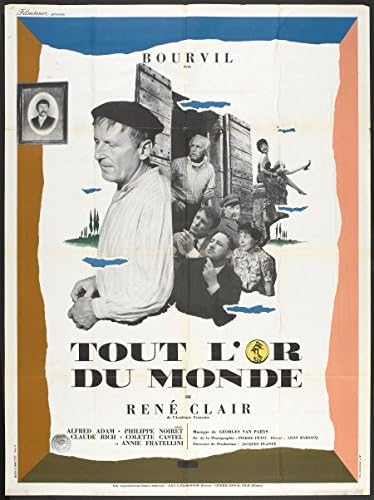 DÜNYADAKİ TÜM altın-47 x 63 Orijinal Film Afişi Fransız Grande Katlanmış 1961 Rene Clair