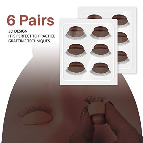 Guguklu Kirpik Değiştirme Göz Kapakları, 2 Kutu 6 Çift Manken Kafası için Çıkarılabilir Göz Kapakları Kirpik Eğitimi Uygulaması için