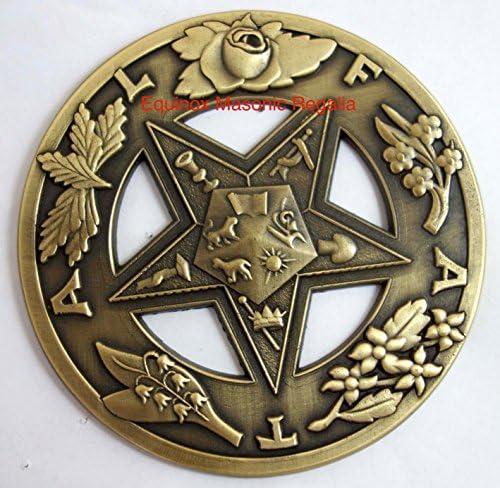 Antik Stil Sipariş doğu Yıldız Masonluk Oto Araba Madalyon Çıkartması Ağır Amblem Kardeşlik Gurur-Ekinoks Masonik Regalia