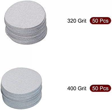 uxcell 100 Adet 3 İnç cırt cırt Zımpara Diskleri 320/400 Grit Alüminyum Oksit Akın Destekli Beyaz Kum Kağıtları