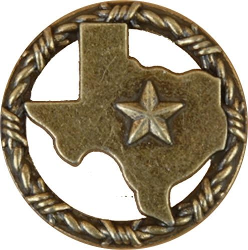 6 Set Texas Dikenli Halka ile Yalnız Yıldız Çekmece Dolap Çekme Güneybatı Rustik Texas (Bakır Patine)