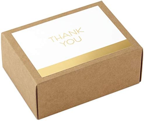 Hallmark Teşekkür Kartları, Altın ve Beyaz Toplu (Mezuniyet, iş, düğün, her Durum için Zarflı 40 Teşekkür Notu)