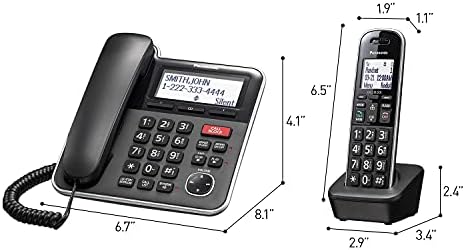 Telesekreterli ve Tek Dokunuşla Çağrı Engellemeli Panasonic Genişletilebilir Kablolu/Kablosuz Telefon Sistemi – 1 Ahize - KX-TGB850B