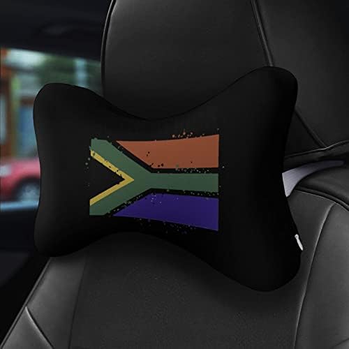 Güney Afrika Bayrağı 2 Adet Araba Boyun Yastıklar Nefes Otomatik Kafa istirahat yastığı Rahat Araba koltuk yastığı Uyar Tüm Araçlar