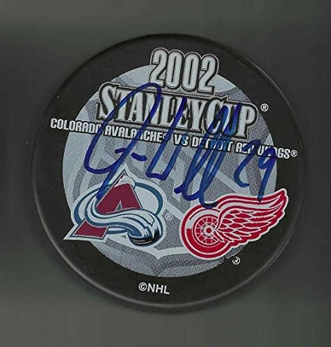 Jason Williams İmzaladı Detroit Red Wings 2002 Stanley Kupası Playoff Eşleşmesi Diski - İmzalı NHL Diskleri