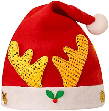 ıOPQO Noel Şapka, Santa Şapka Unisex Yetişkinler için, Sevimli Kadife Konfor Noel Tatil Şapka için Yeni Yıl Şenlikli Tatil Parti