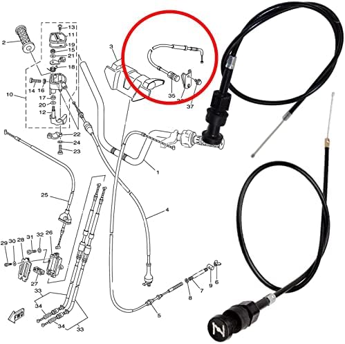 GLENPARTS Karbüratör Gaz Kelebeği Kablosu ile Değiştirir Yamaha YF60S 4-Zinger 1986 ATV OEM 1HN-14101-00-00 PW50 2003 2004 2005 2006
